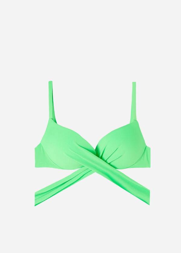 Tops De Biquíni Calzedonia Acolchoado Push Up Indonesia Eco rosa Feminino Luz Verdes | PT2365DN