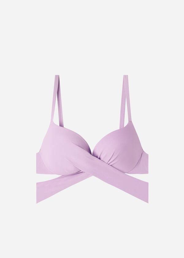 Tops De Biquíni Calzedonia Acolchoado Push Up Indonesia Eco Feminino Roxo | PT2370IS