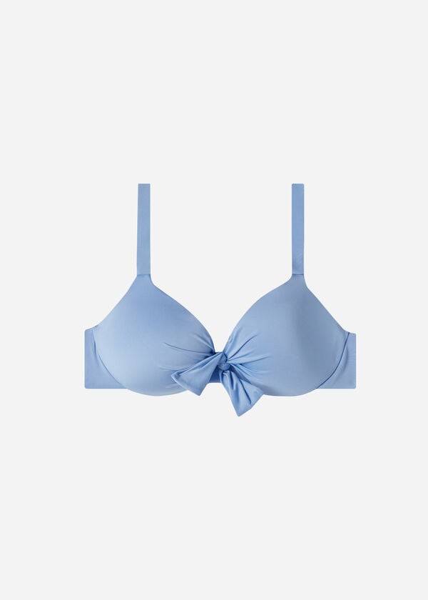 Tops De Biquíni Calzedonia Acolchoado Push Up Indonesia Eco Feminino Azuis | PT2374RW