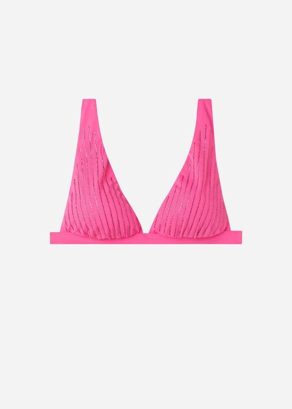 Tops De Biquíni Calzedonia Acolchoado Triangle Shanghai Feminino Rosa | PT2256VD