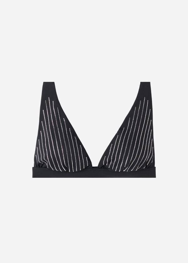 Tops De Biquíni Calzedonia Acolchoado Triangle Shanghai Feminino Pretas | PT2257BC