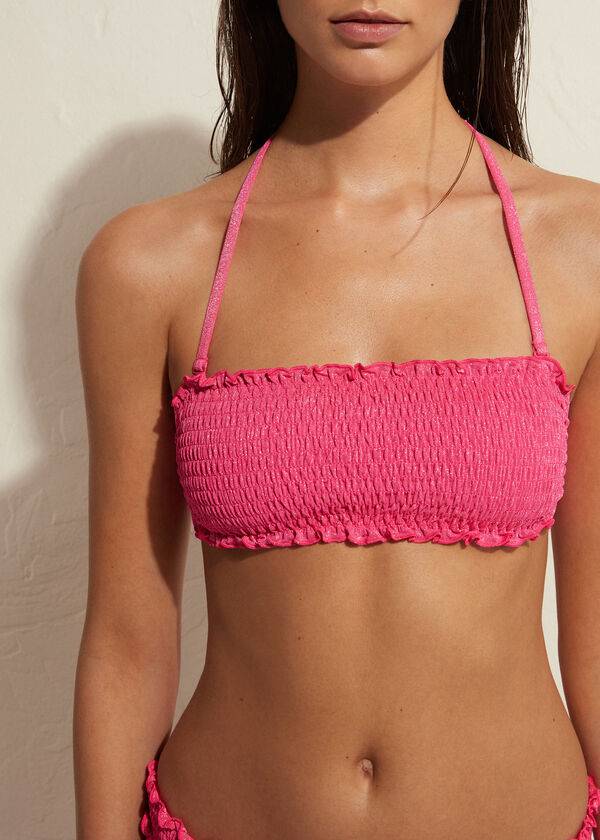 Tops De Biquíni Calzedonia Bandeau Formentera Feminino Rosa | PT2501UT