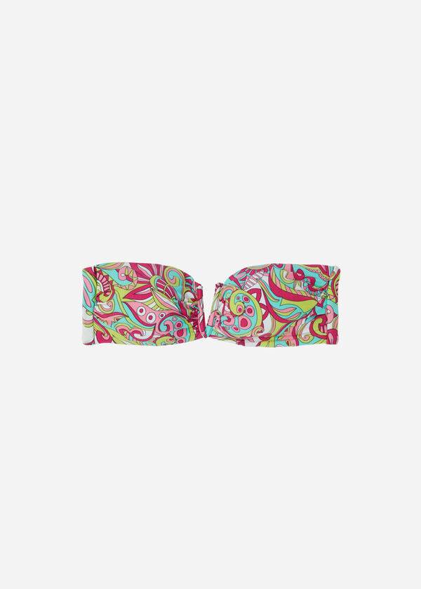 Tops De Biquíni Calzedonia Bandeau Londra Feminino Rosa | PT2495DN