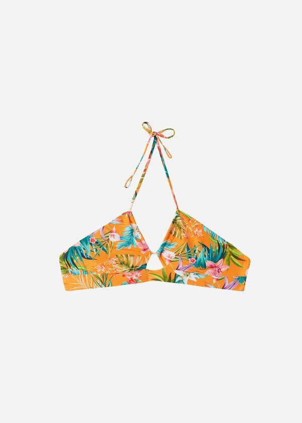 Tops De Biquíni Calzedonia Drawstring Bandeau Rio Eco Feminino Laranja | PT2478RW