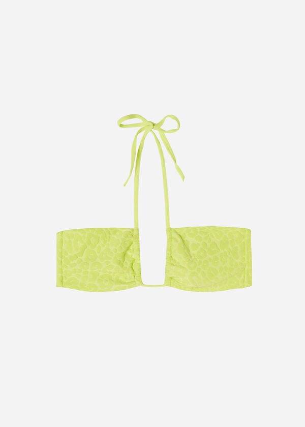 Tops De Biquíni Calzedonia Drawstring Bandeau Bangkok Feminino Verdes | PT2483NB