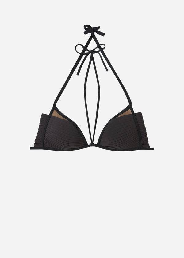 Tops De Biquíni Calzedonia Graduated Acolchoado Triangle Tokyo Feminino Pretas | PT2440HK