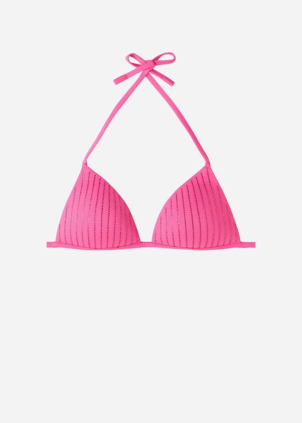 Tops De Biquíni Calzedonia Graduated Acolchoado Triangle Shanghai Feminino Rosa | PT2444SO