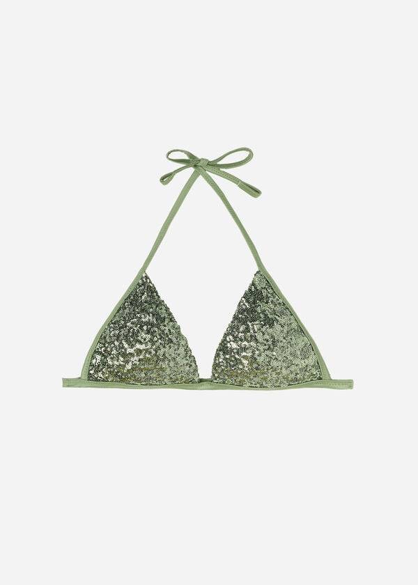 Tops De Biquíni Calzedonia Graduated Acolchoado Triangle Cannes Feminino Verdes | PT2459VD