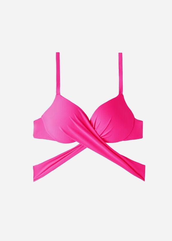 Tops De Biquíni Calzedonia Graduated Acolchoado Push Up Indonesia Feminino Rosa | PT2469DN