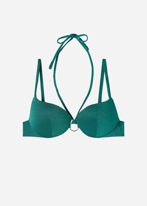 Tops De Biquíni Calzedonia Graduated Acolchoado Push Up Hollywood Feminino Verdes | PT2472PQ