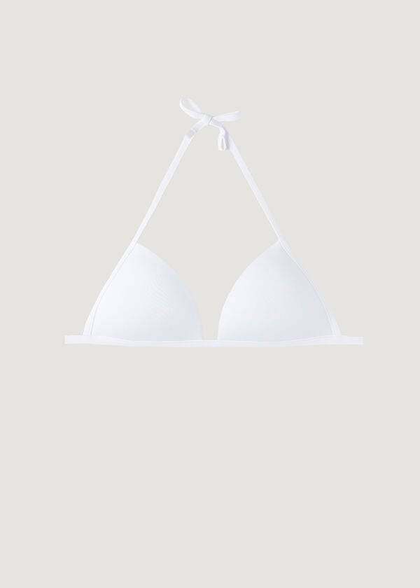 Tops De Biquíni Calzedonia Graduated Soft Acolchoado Triangle Indonesia Feminino Branco | PT2428WY