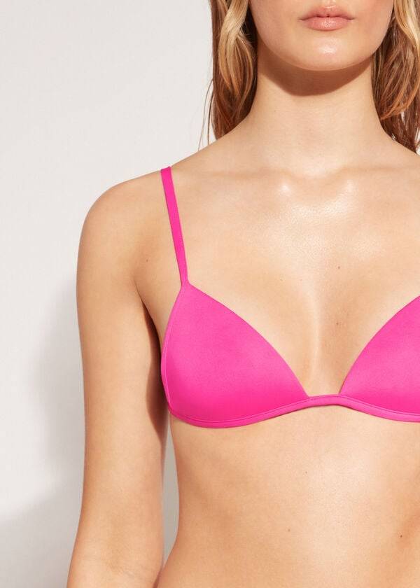 Tops De Biquíni Calzedonia Graduated Soft Acolchoado Triangle Indonesia Feminino Rosa | PT2429QZ