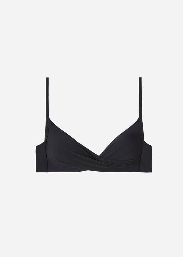 Tops De Biquíni Calzedonia Graduated Soft Crisscross Acolchoado Triangle Indonesia Feminino Pretas | PT2437LH