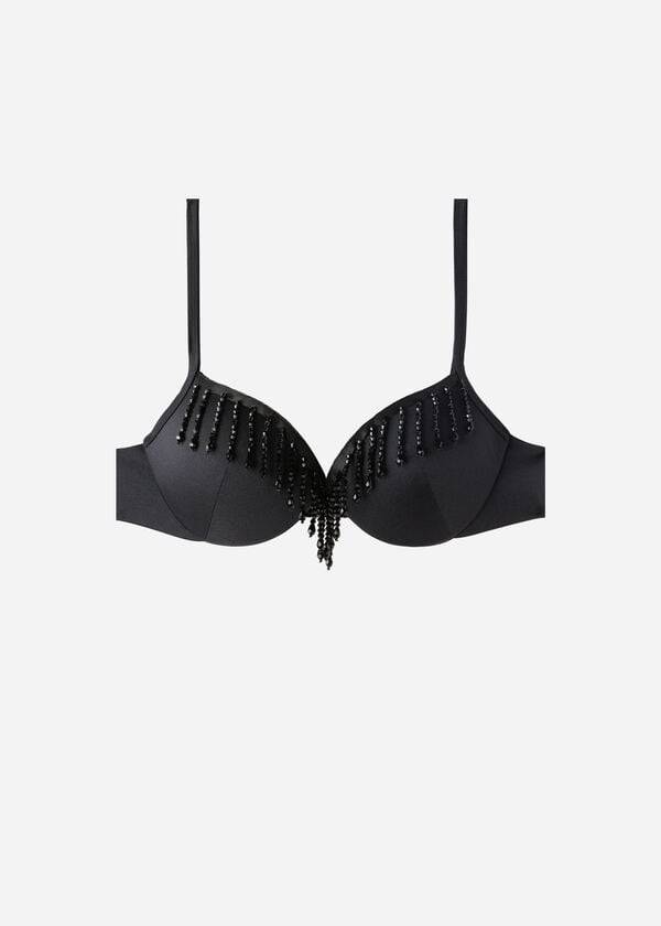 Tops De Biquíni Calzedonia Lightly Acolchoado Push-up Taipei Feminino Pretas | PT2414HK