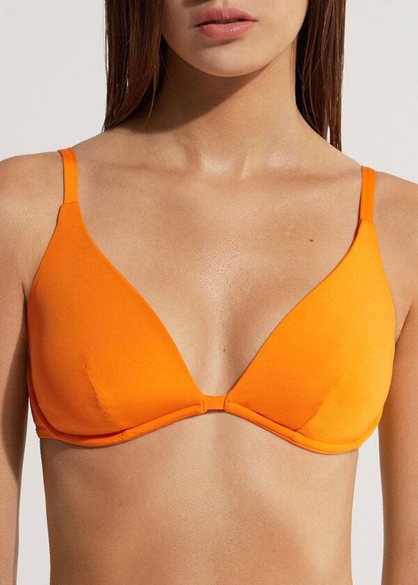 Tops De Biquíni Calzedonia Push Up Indonesia Eco Feminino Laranja | PT2242OR