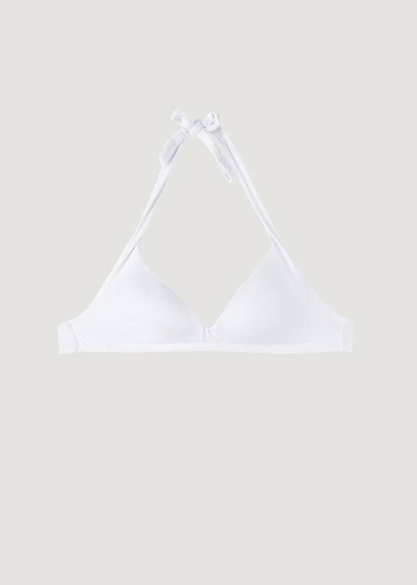 Tops De Biquíni Calzedonia Soft Acolchoado Triangle Indonesia Feminino Branco | PT2224JJ