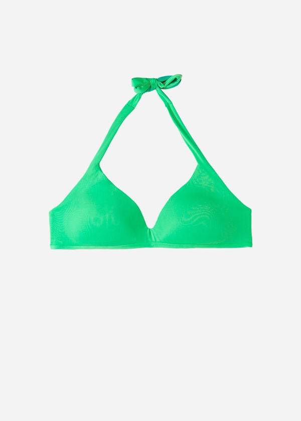 Tops De Biquíni Calzedonia Soft Acolchoado Triangle Indonesia Feminino Verdes | PT2226LH