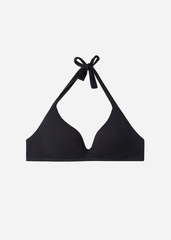 Tops De Biquíni Calzedonia Soft Acolchoado Triangle Indonesia Feminino Pretas | PT2227ZG