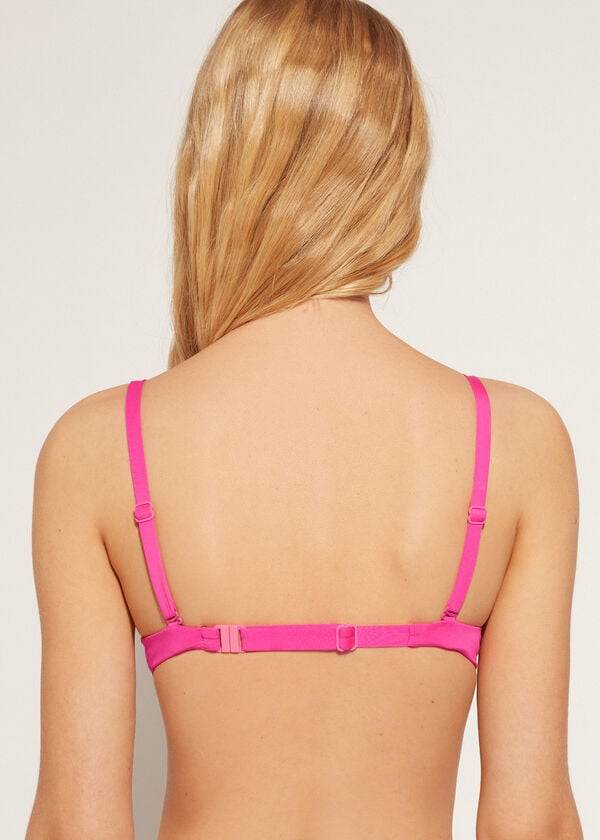 Tops De Biquíni Calzedonia Soft Graduated Super Acolchoado Push-up Indonesia Eco Feminino Rosa | PT2228XF