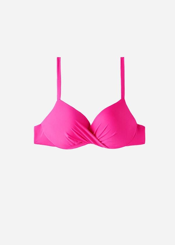 Tops De Biquíni Calzedonia Soft Graduated Super Acolchoado Push-up Indonesia Eco Feminino Rosa | PT2228XF