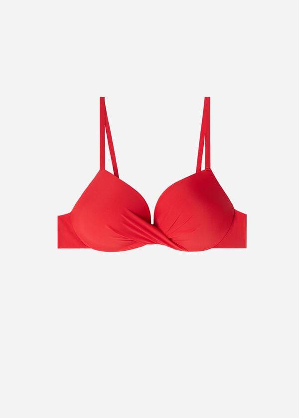 Tops De Biquíni Calzedonia Soft Graduated Super Acolchoado Push-up Indonesia Feminino Vermelhas | PT2230VD