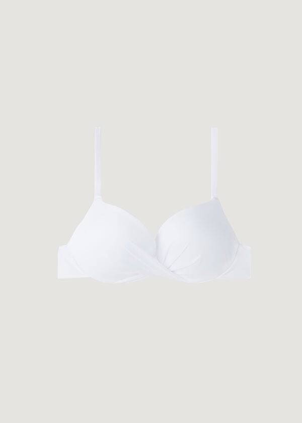 Tops De Biquíni Calzedonia Super Acolchoado Push Up Indonesia Eco cobey Feminino Branco | PT2214UT