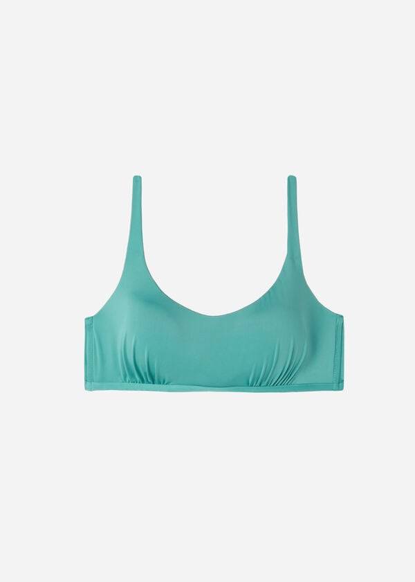 Tops De Biquíni Calzedonia Tank Estilo Indonesia Eco Feminino Turquesa | PT2200LH