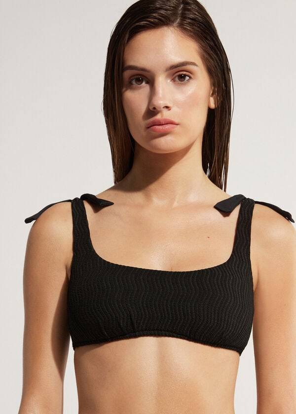 Tops De Biquíni Calzedonia Tank Mykonos Feminino Pretas | PT2208QZ