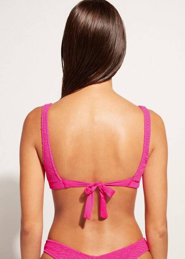 Tops De Biquíni Calzedonia Tank-style Cut Out Miami Feminino Rosa | PT2185RW