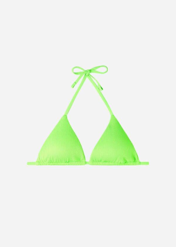 Tops De Biquíni Calzedonia Triangle Chinelos String New York Feminino Verdes | PT2169FM