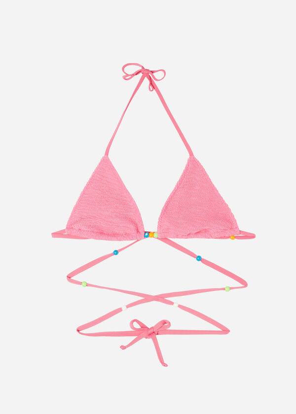 Tops De Biquíni Calzedonia Triangle String Tie San Diego Feminino Rosa | PT2129MA