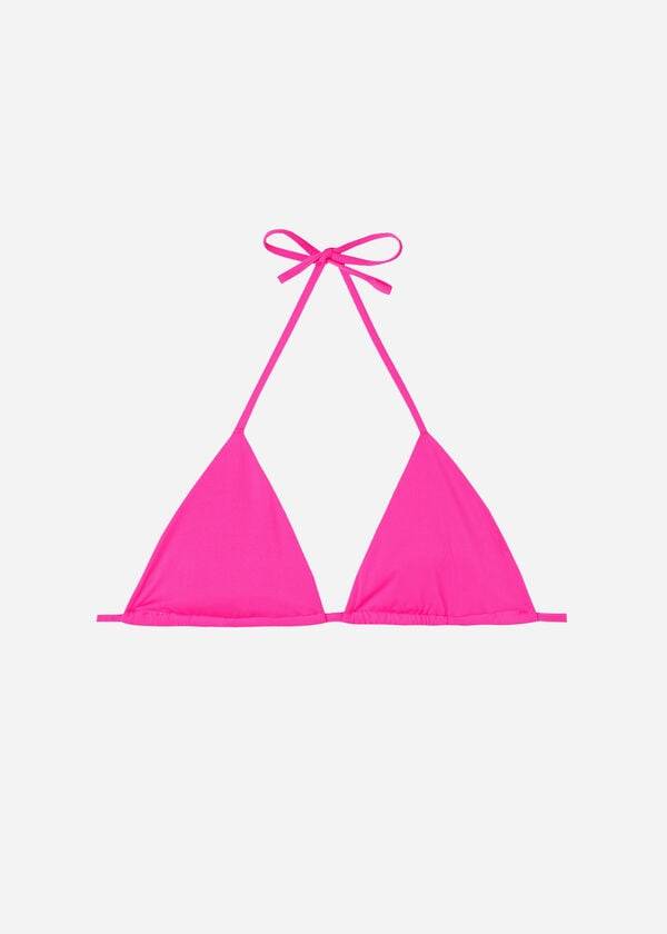 Tops De Biquíni Calzedonia Triangle String Indonesia Eco rosa Feminino Rosa | PT2147KI