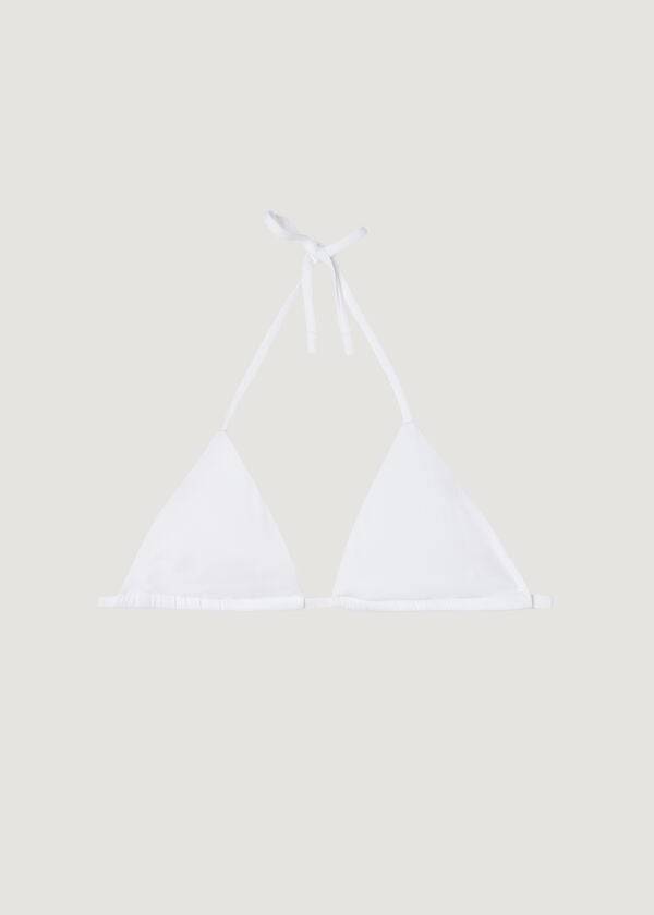 Tops De Biquíni Calzedonia Triangle String Indonesia Eco rosa Feminino Branco | PT2151CE