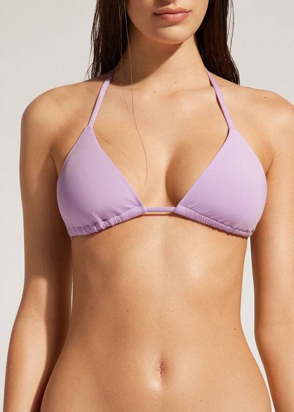 Tops De Biquíni Calzedonia Triangle String Indonesia Eco Feminino Roxo | PT2155MA