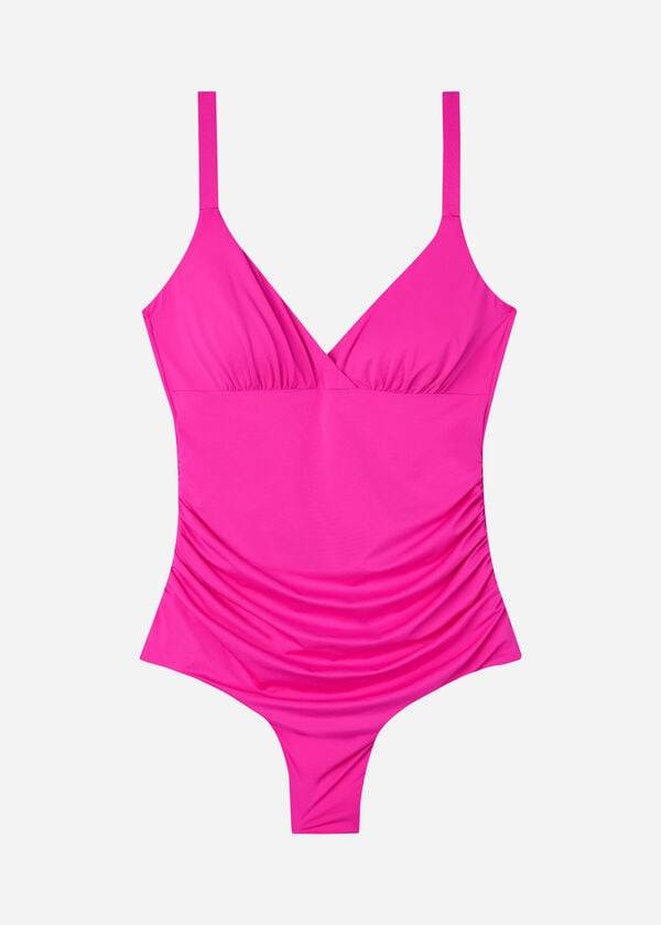 Trajes De Banho Calzedonia Acolchoado One-Piece Shaping-Effect Indonesia Eco Feminino Rosa | PT1997BC