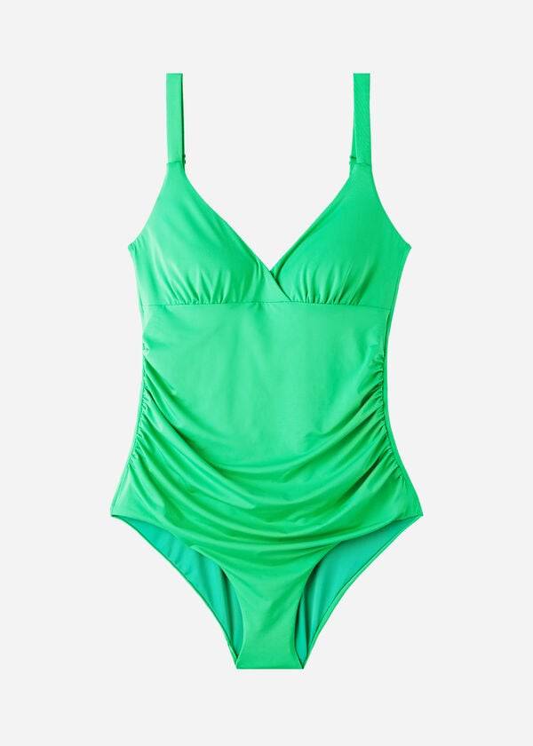 Trajes De Banho Calzedonia Acolchoado One-Piece Shaping-Effect Indonesia Eco Feminino Verdes | PT1998NB