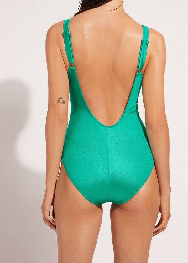 Trajes De Banho Calzedonia One Piece Cannes Feminino Verdes | PT2036AP